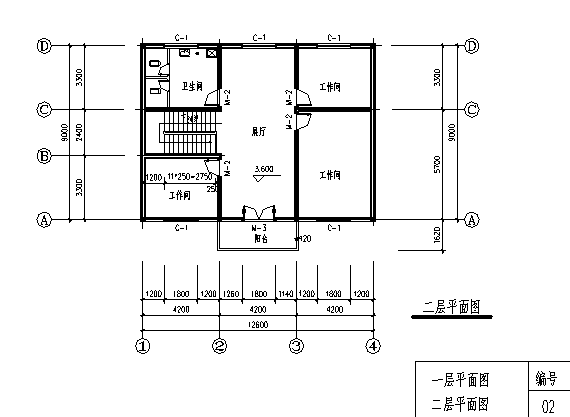 二层楼体装饰工程量清单计价实例(含图纸)-二层平面图