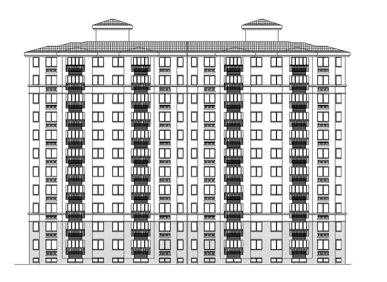 中式风一梯两户资料下载-现代风安置房住宅建筑施工图（8-10栋）