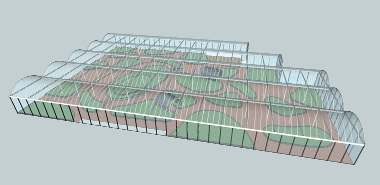 长沙乡村景观规划方案文本资料下载-美丽乡村温室su模型+方案文本+CAD施工图