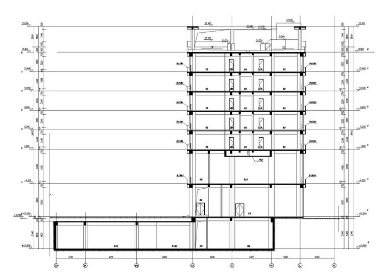 [贵州]中国铁建国际城小区设计建筑施工图-酒店剖面图