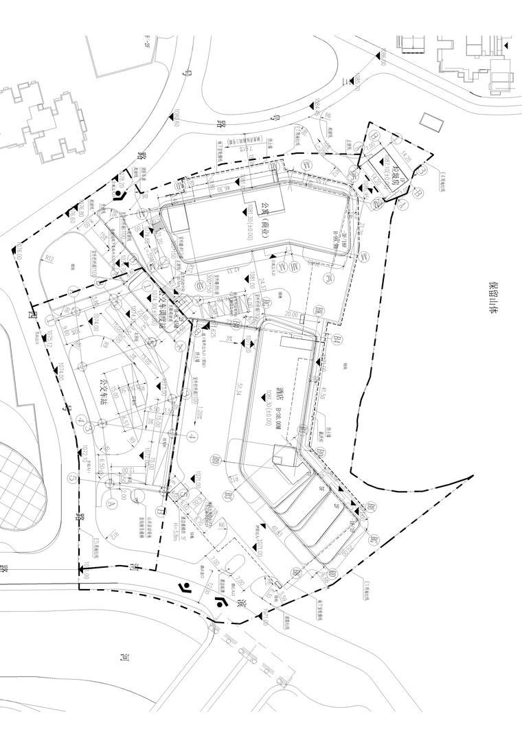 [贵州]中国铁建国际城小区设计建筑施工图-组团场地竖向图