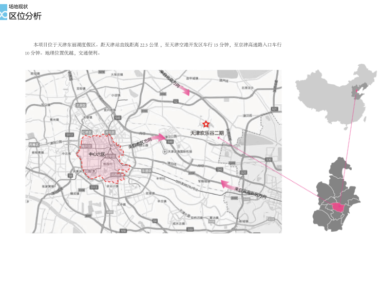 [天津]某大型生态型休闲文化体建筑方案文本-区位分析