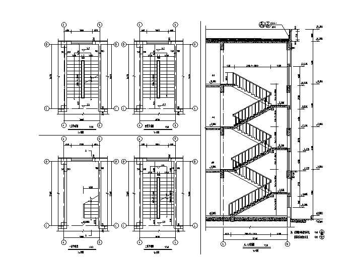 恒和世家物业楼建筑施工图-物业楼楼梯大样