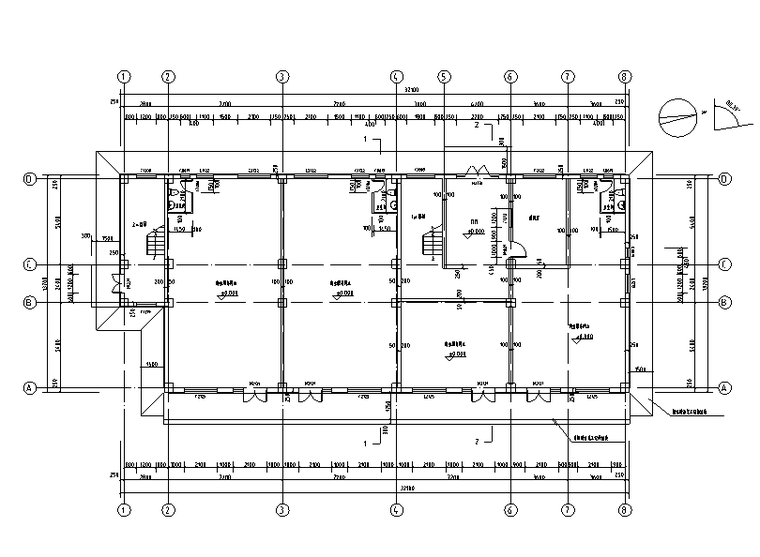 恒和世家物业楼建筑施工图-物业楼一层平面图