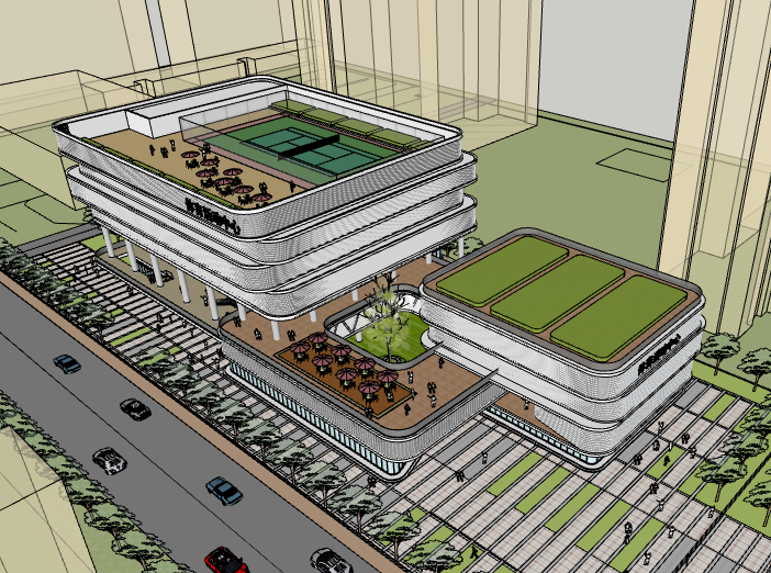 休闲体育中心建筑资料下载-合肥新站区体育中心建筑模型设计