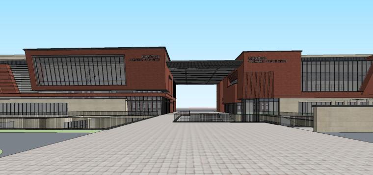 甘南文化体育中心资料下载-社区文化中心+体育中心建筑模型设计 2019