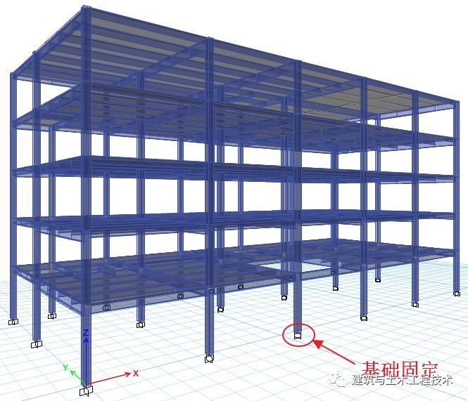 钢框架和混凝土资料下载-多层钢框架结构基础隔震动力时程分析