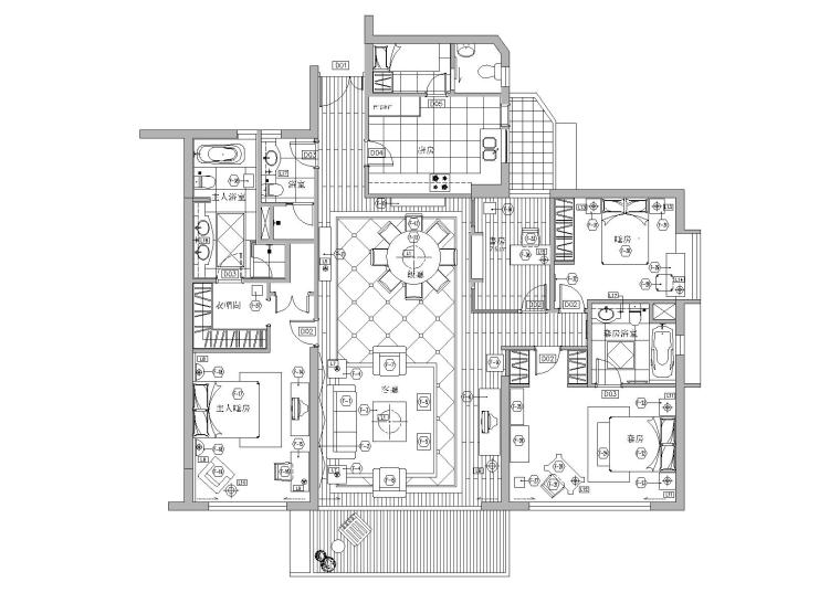 标准施工图样板资料下载-[上海]梁志天_東方曼克顿标准样板房施工图