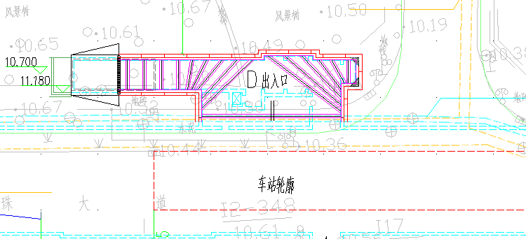 地铁出入口基坑支护及开挖安全施工专项方案-32D号出入口平面布置图