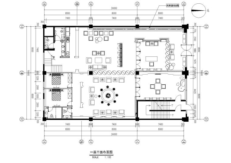 古典中式门头施工图资料下载-超美新中式古典禅意茶楼会所施工图+效果图