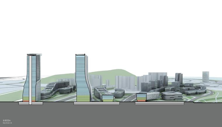 [广东]华发珠海高新区总部建筑设计方案-基地剖面图