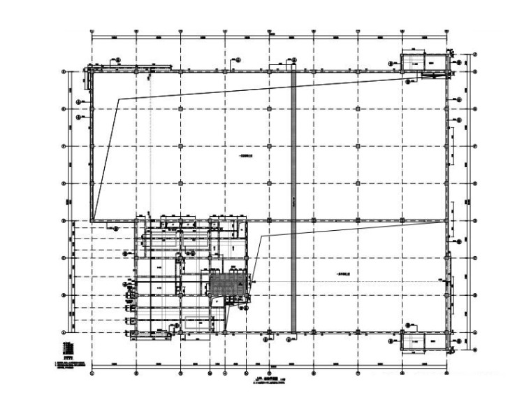 钢框架施工图5层资料下载-2层球类馆钢混框架结构施工图2015