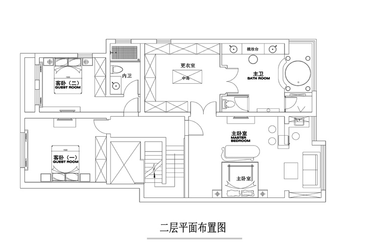 500平米新古典主义风格联体别墅装修施工图-平面2_看图王(1)