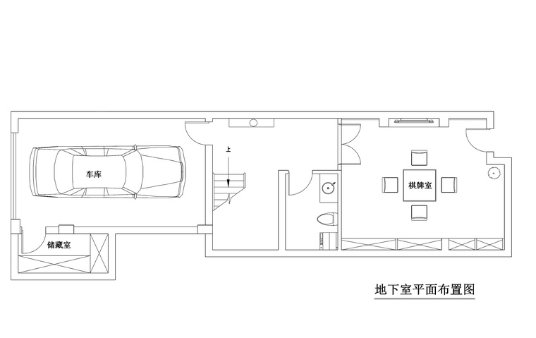 500平米新古典主义风格联体别墅装修施工图-平面地下室_看图王