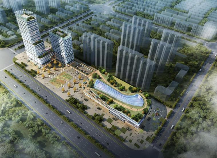 商业商务用地项目资料下载-[上海]现代风格商务用地建筑方案文本