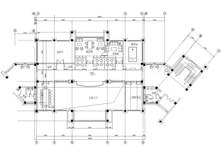 ​[苏州]梁景华_都市华庭会所项目施工图-B区二层平面图