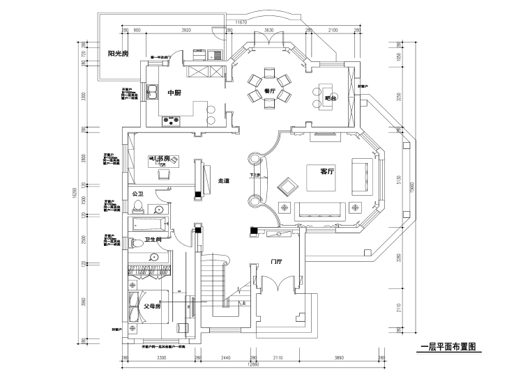 欧式项目施工图资料下载-300平米欧式风格独栋别墅装修施工图+效果图