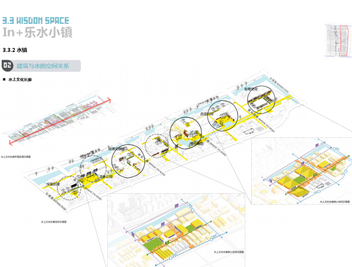 信息港小镇城市设计方案文本_PDF92页-建筑与水的空间关系