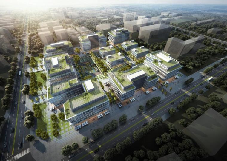 社区商业中心概念设计资料下载-[北京]江河现代盈和中心项目概念方案设计