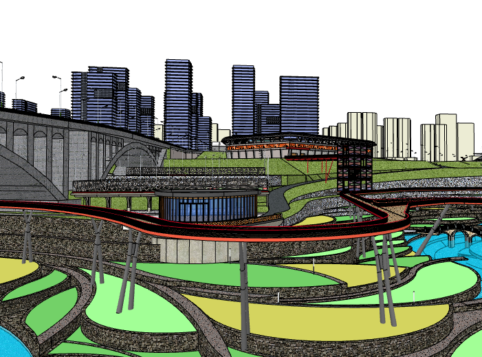 某大型体育公园建筑模型设计_附效果图-某大型体育公园建筑SU模型7