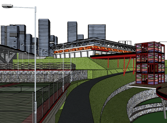 某大型体育公园建筑模型设计_附效果图-某大型体育公园建筑SU模型8