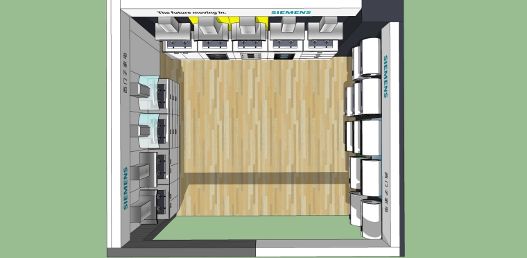 装修设计展厅设计资料下载-西门子电器展厅装修设计SU模型
