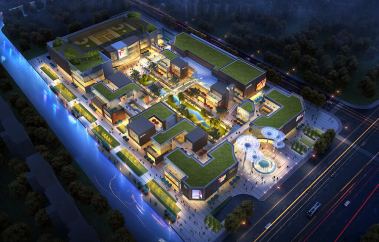 青岛香溪庭院别墅资料下载-香溪花园商业综合体建筑模型设计