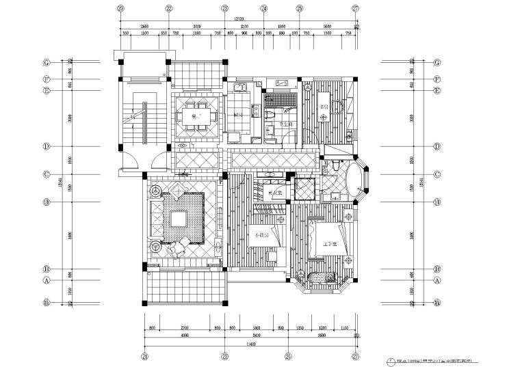 金螳螂室内装饰施工图资料下载-[浙江]当代华府悦庭10#楼1单元样板间施工图