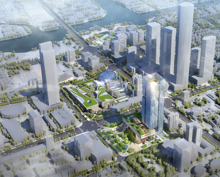 浙江超高层综合体资料下载-超高层综合体 办公+酒店建筑模型设计