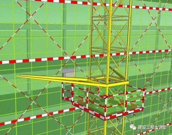 图4-24  塔吊附墙作业平台效果图