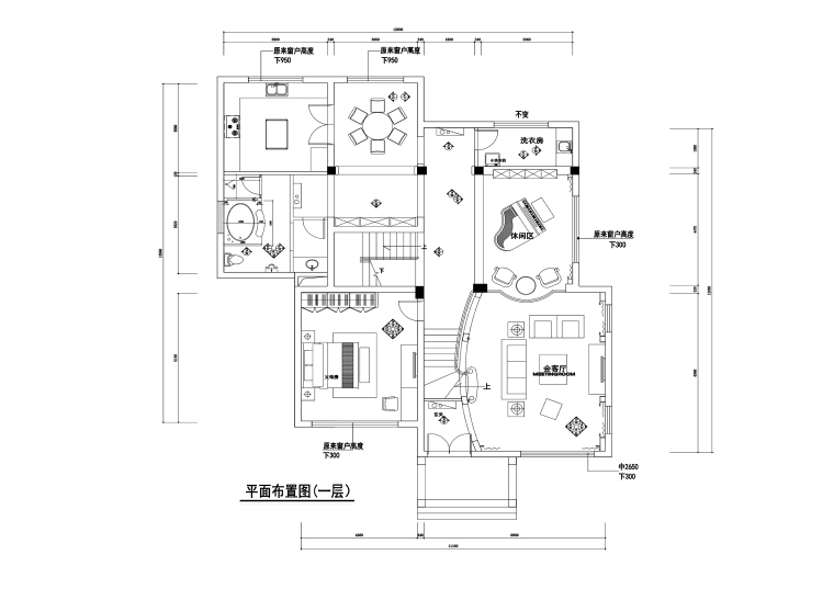 500平平层公寓图资料下载-信步华庭臻园500平美式古典风格别墅施工图