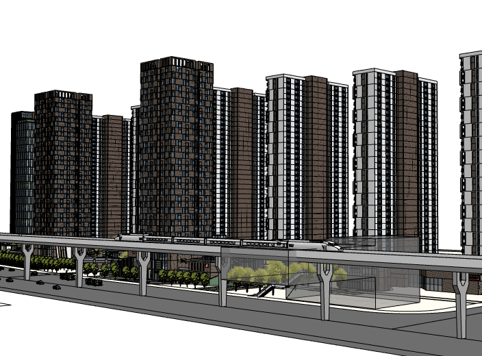 su沿街景观模型资料下载-沿街高层住宅建筑模型设计