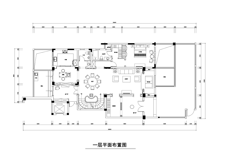 500平米施工图资料下载-500平米美式新古典风格跃层公寓装修施工图
