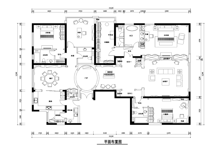 2000平结构施工资料下载-北京西山一号苑300平公寓装修施工图+效果图