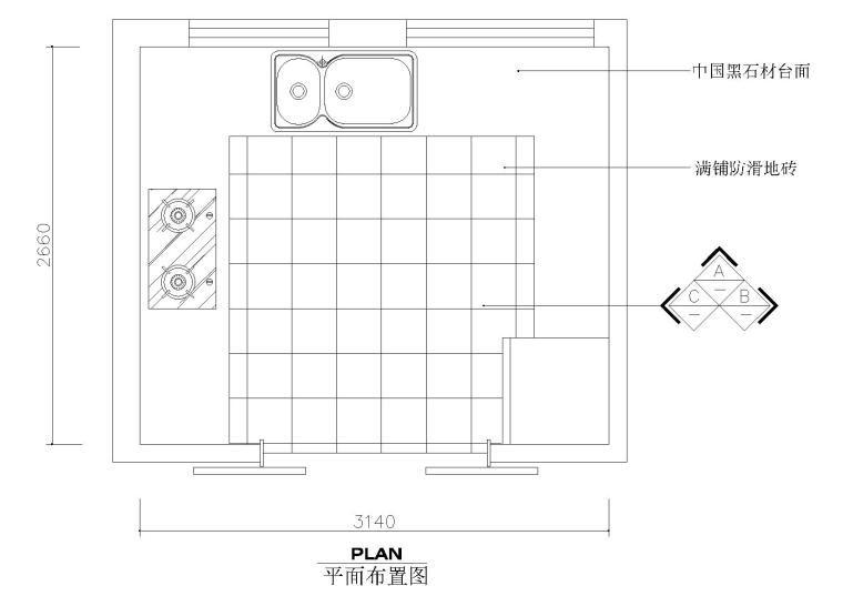 CAD室内设计施工图常用图块之厨房-厨房图块 (3)