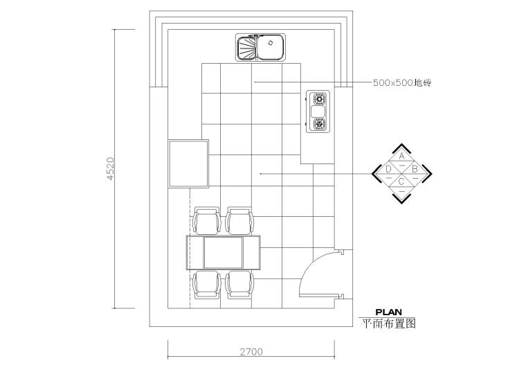 CAD室内设计施工图常用图块之厨房-厨房图块 (4)