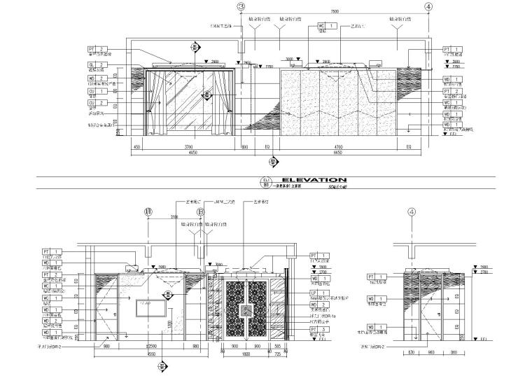 [成都]天蕴中心小会所室内装饰设计施工图-贵宾房立面图