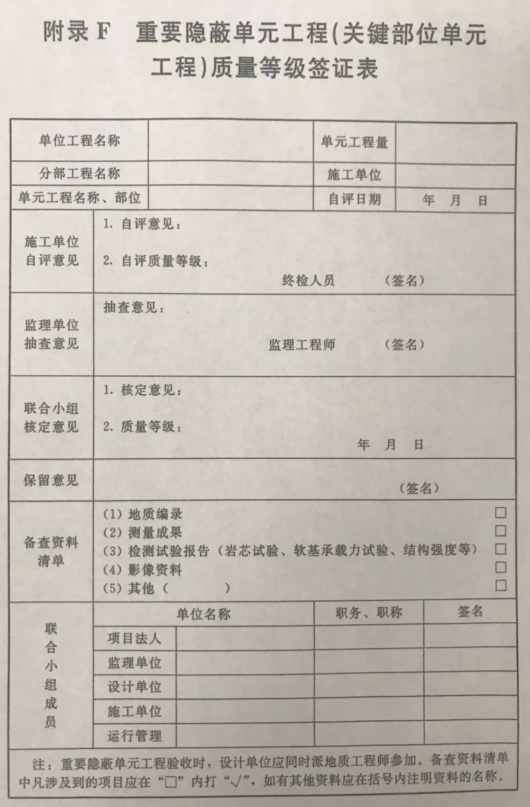 水利工程单位工程验收表资料下载-水利工程重要隐蔽关键部位单元工程联合验收