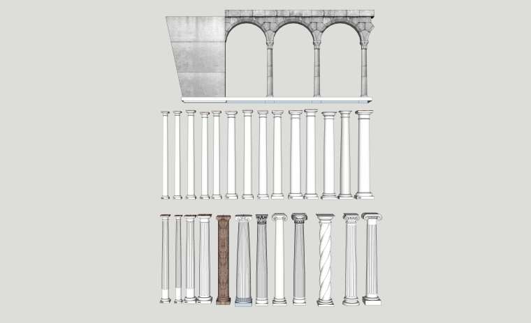 室内楼梯装饰资料下载-室内装修构件五金SU模型设计（3）