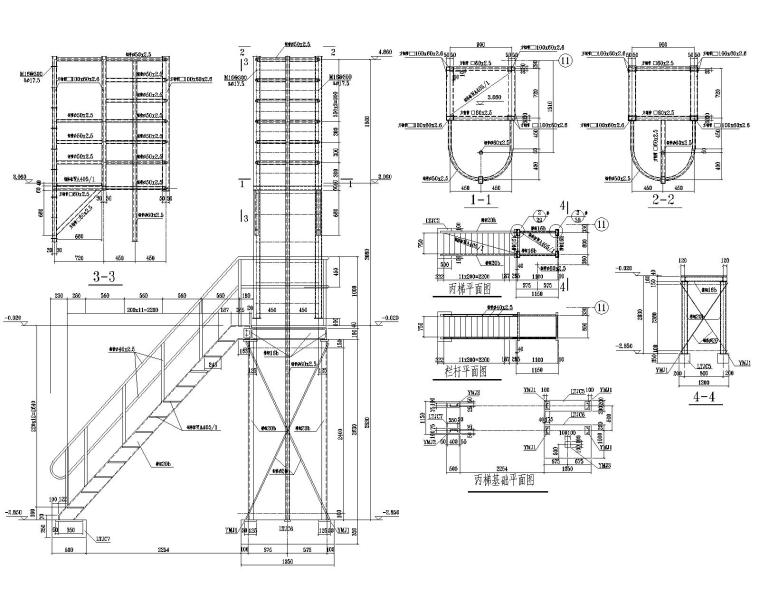 某钢结构住宅楼全套结构施工图（CAD）-6楼梯大样图