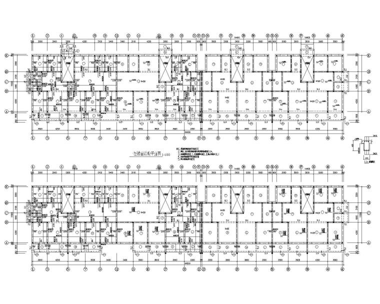 五层小区住宅施工图资料下载-五层住宅混凝土结构施工图（CAD）