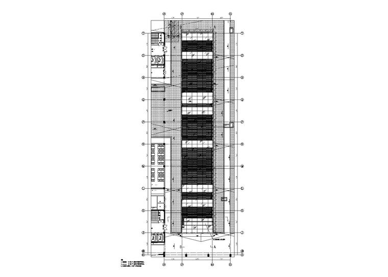 特大型企业医院地下室基坑支护建筑施工图-裙楼采光穹顶电动遮阳平面布置图