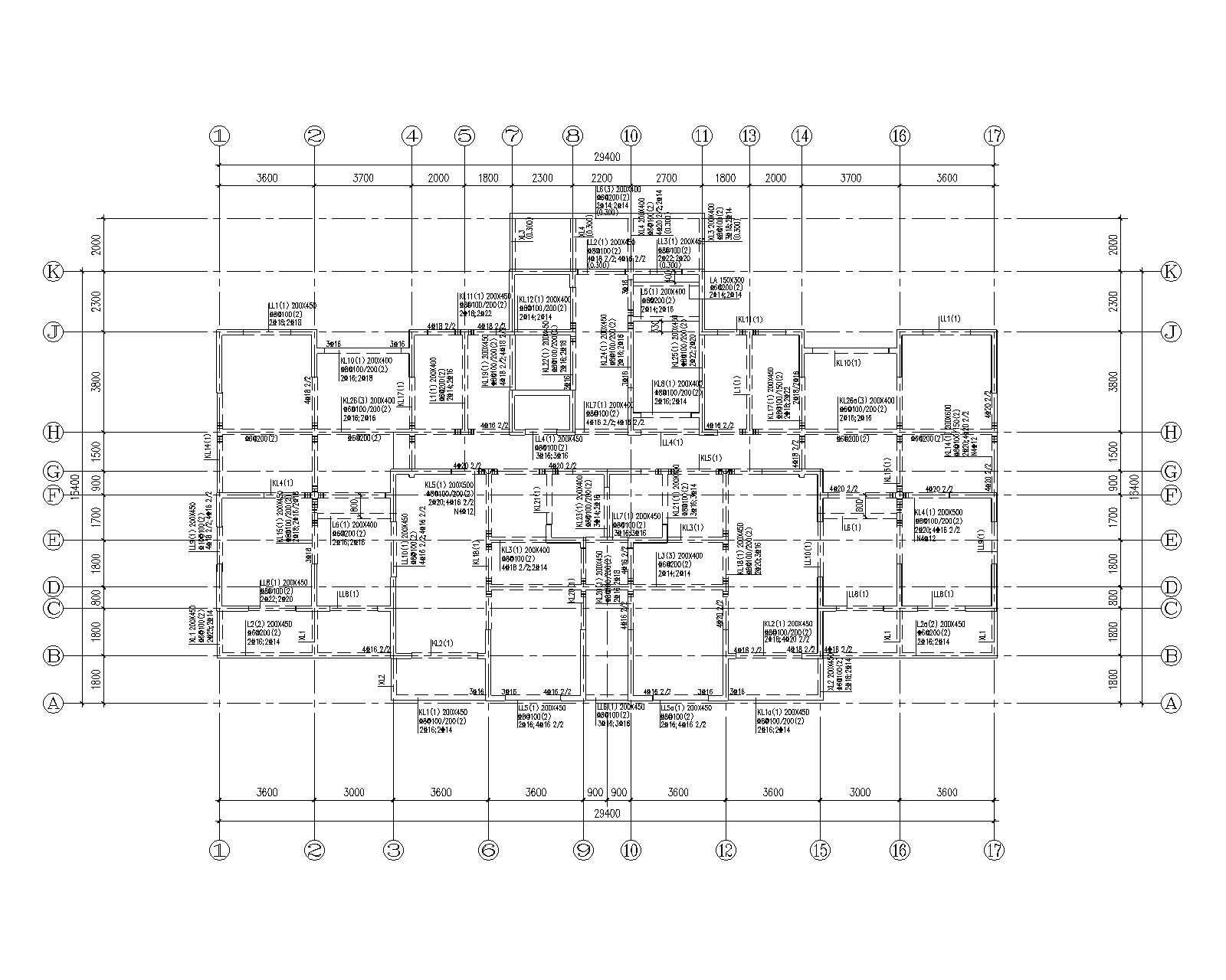 18层住宅小区全套结构施工图(cad)