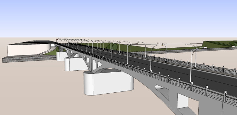 景观su模型案例资料下载-城市景观大桥su模型
