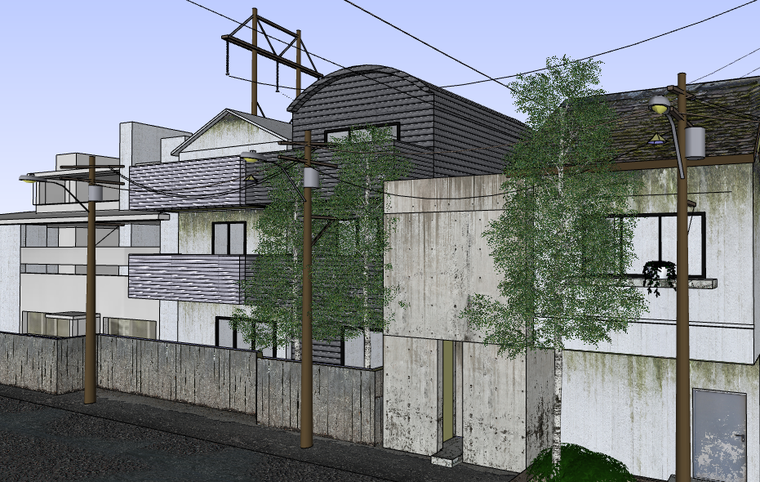 安藤忠雄住吉的長屋 su cad ppt文件