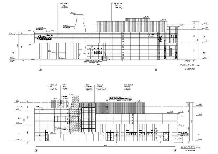 [上海]2010年上海世博会可口可乐企业馆图纸-场馆轴立面图