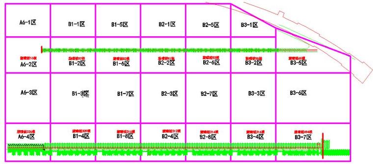 淤泥土质高压旋喷桩复合地基承载力QC成果-高压旋喷桩施工分区图