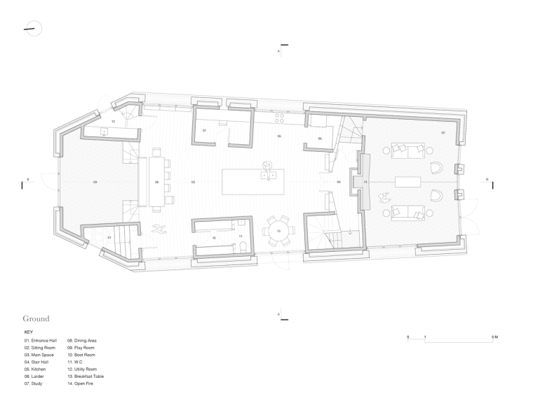 英国尼瑟斯特农场-2_Nithurst_Farm_Ground_Floor_labelled