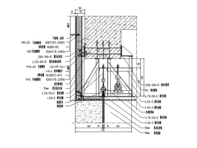 玻璃幕墙节点图_点支式/吊挂式/明框/隐框式-玻璃封顶节点图