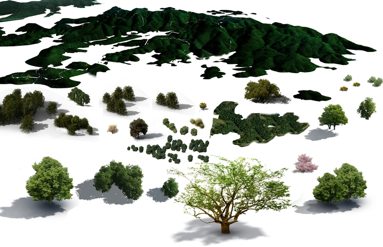 景观鸟瞰植物ps素材(3)